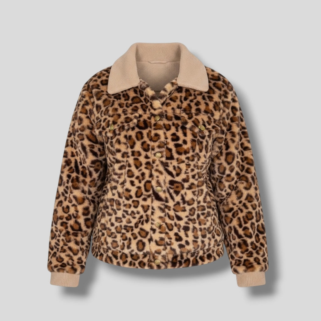 Leopard Corduroy Coat