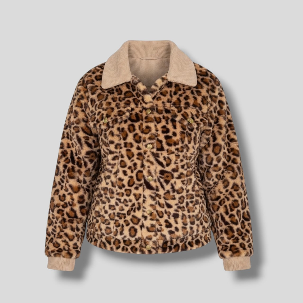 Leopard Corduroy Coat
