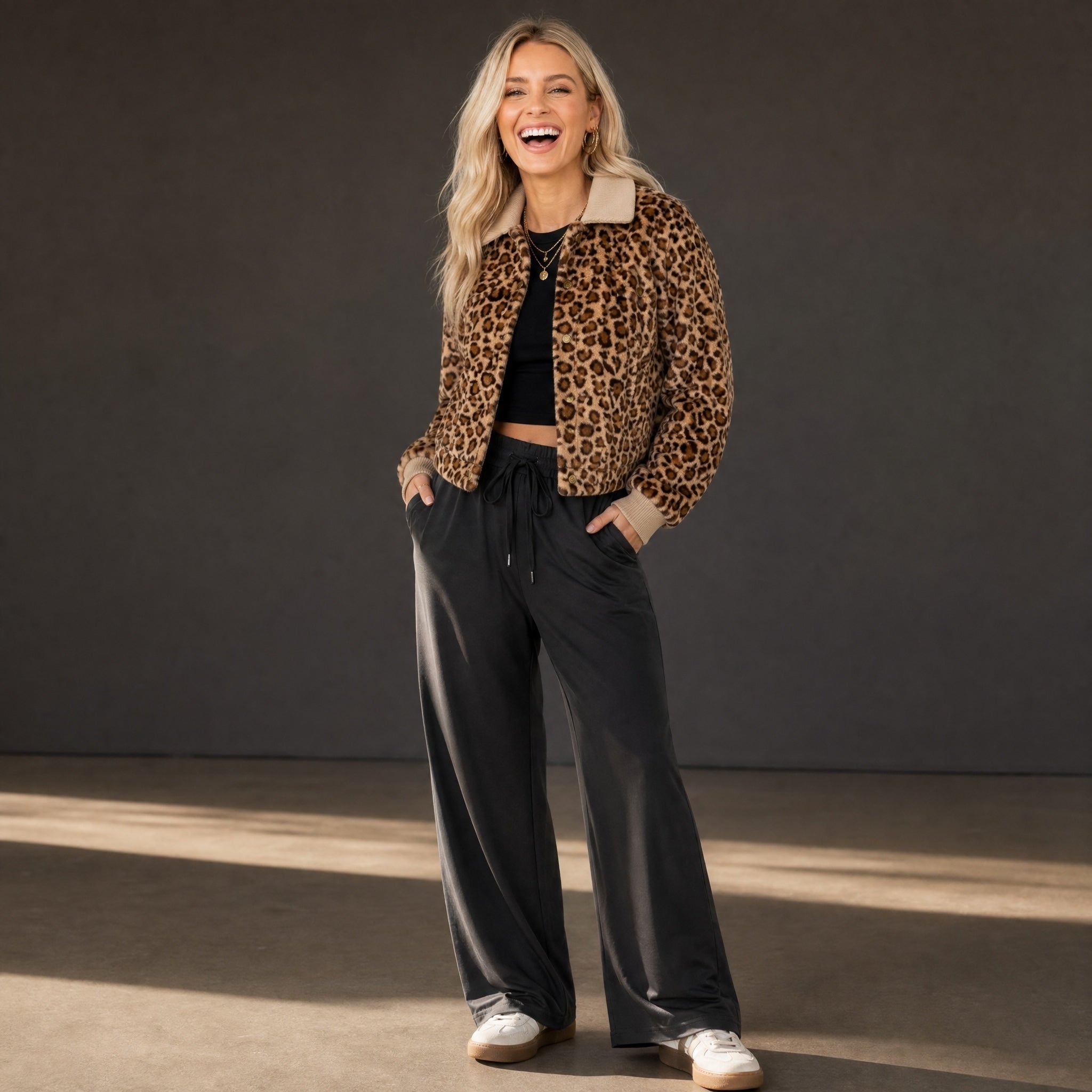Leopard Corduroy Coat