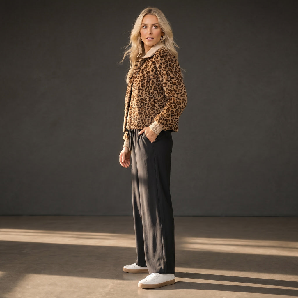 Leopard Corduroy Coat