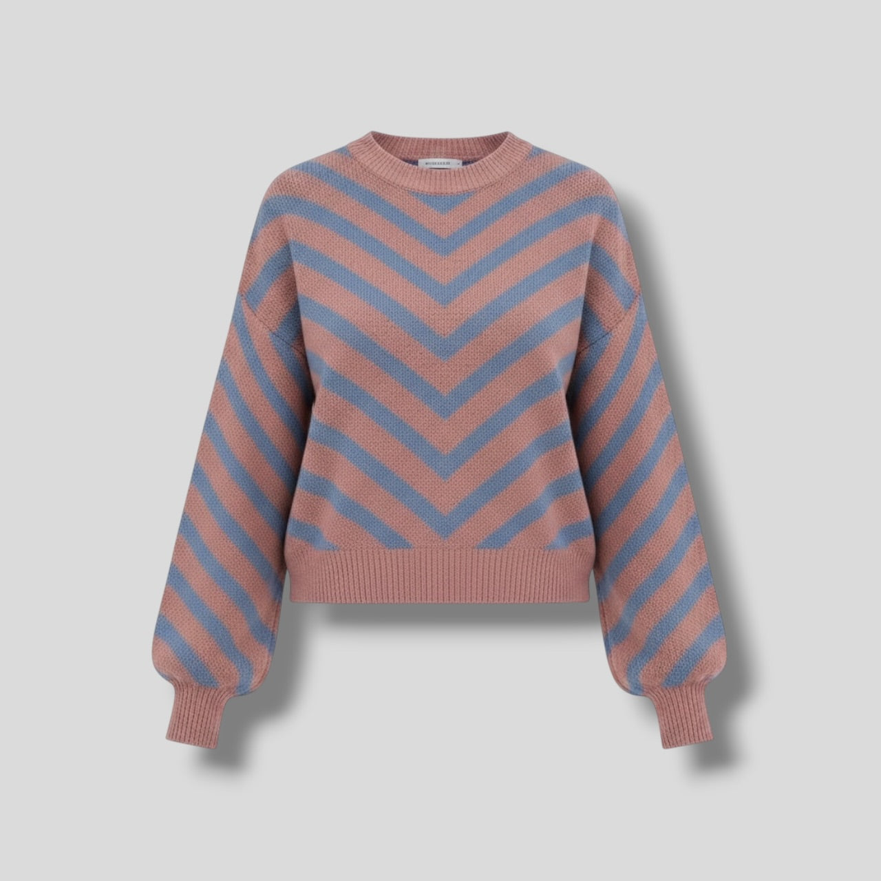 Chevron Jersey Dusty Blue Pink