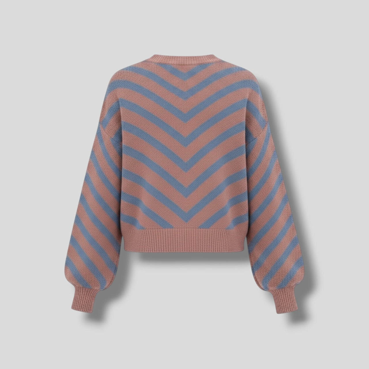 Chevron Jersey Dusty Blue Pink