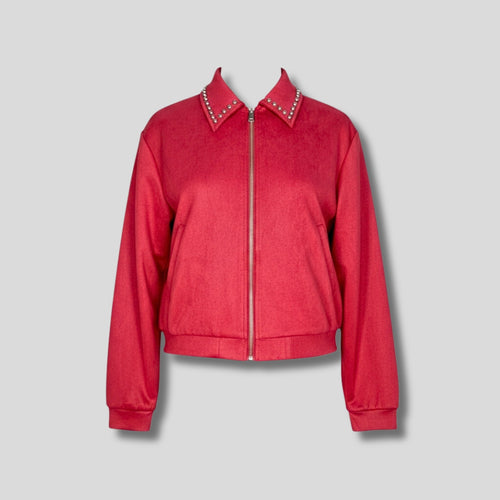 Bomber Jacket Red Suede Hiding Bella