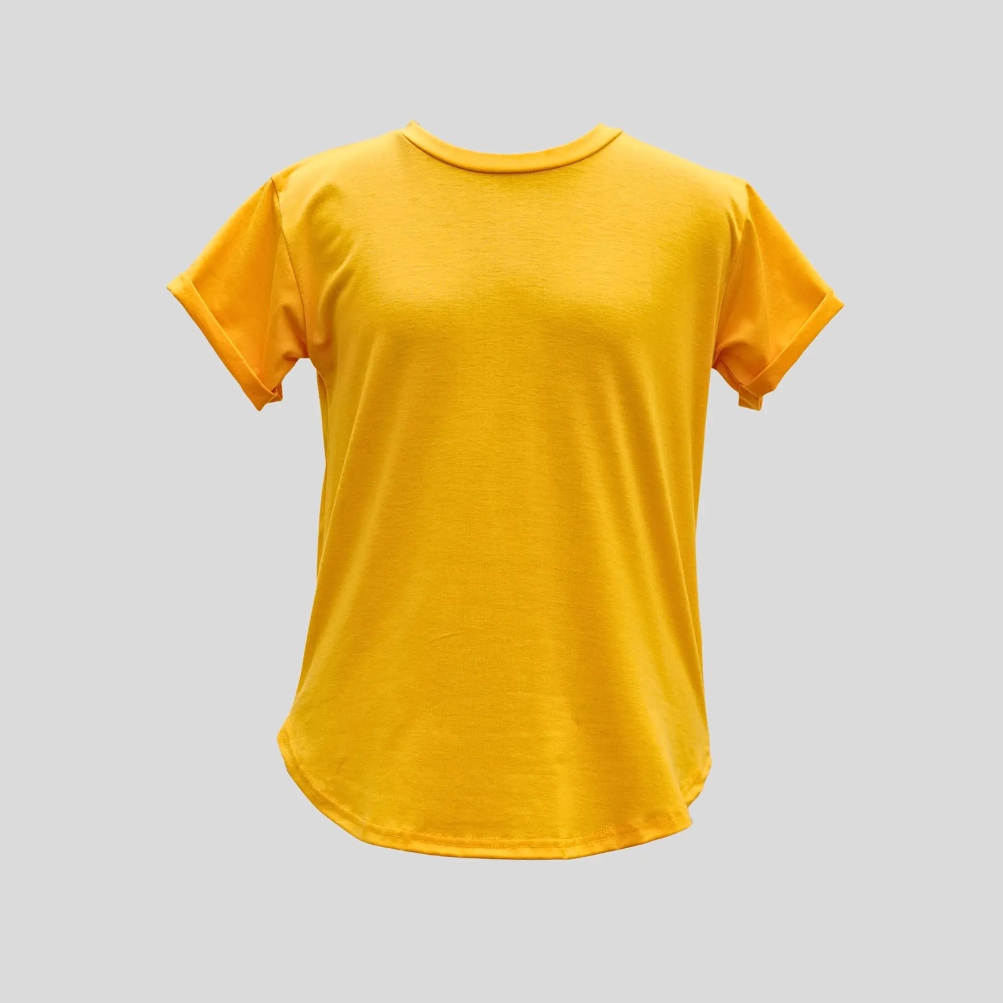 Yellow Roll Cuff Tee Hiding Bella