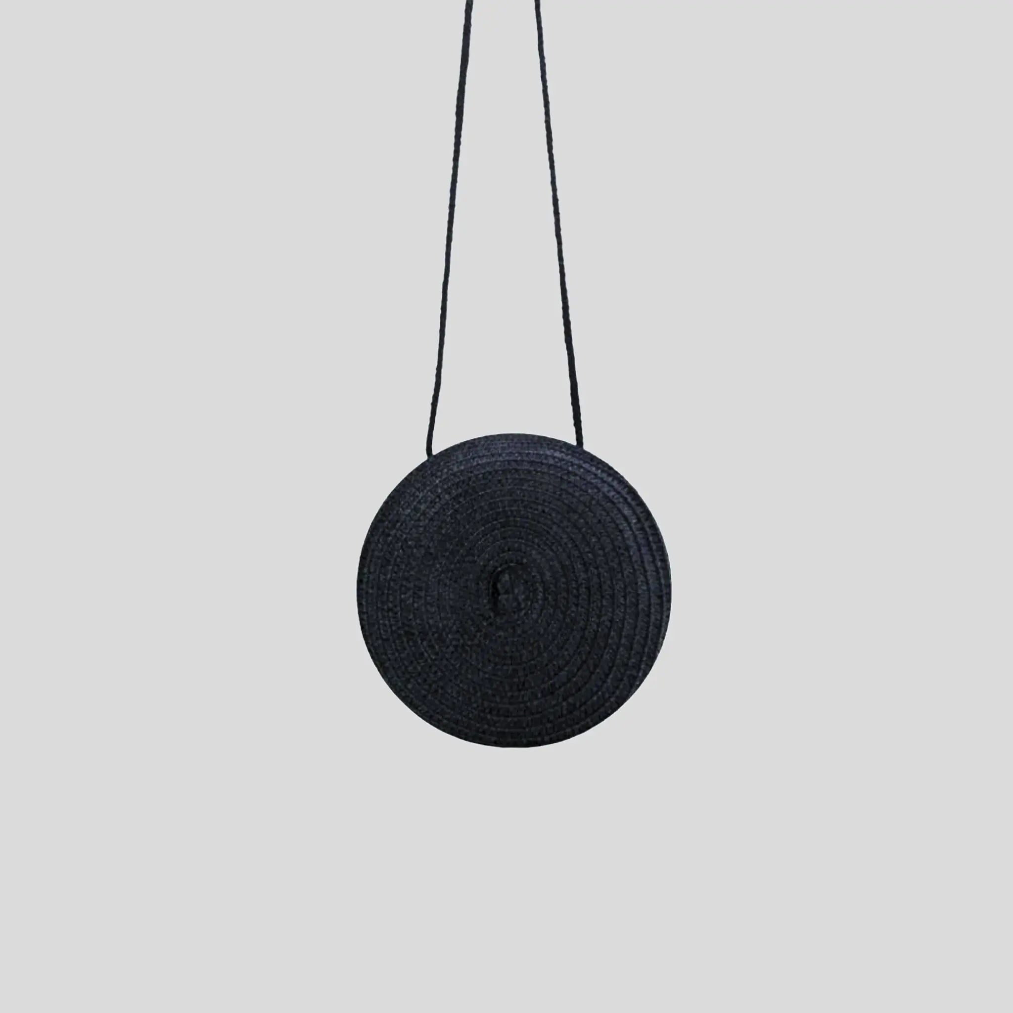 Mini Round Straw Black Bag Hiding Bella