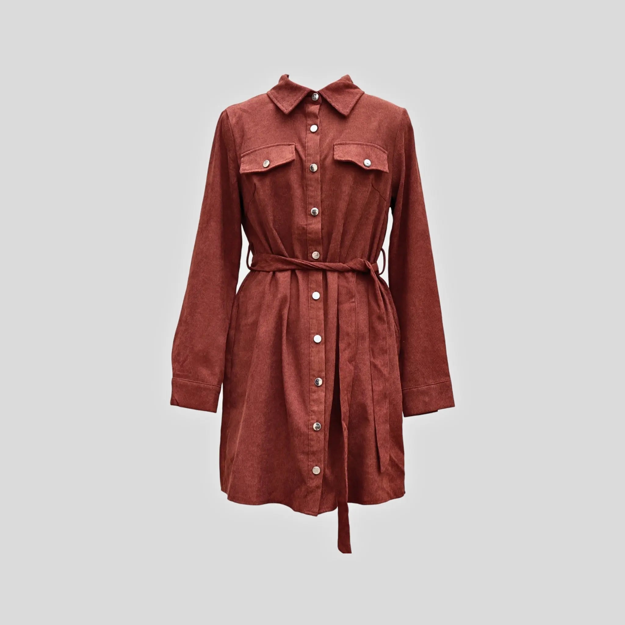 Rust Corduroy Jacket Dress Hiding Bella