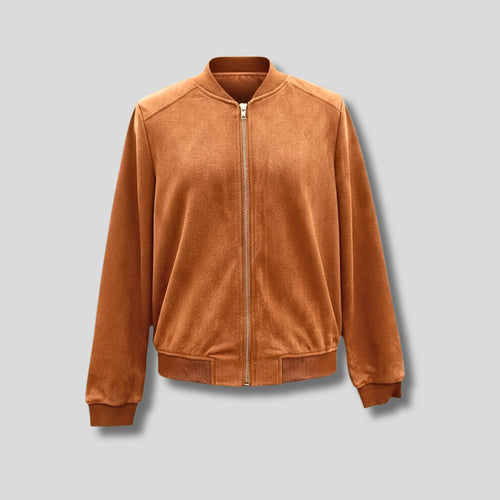 Bomber Jacket Tan Suede Hiding Bella