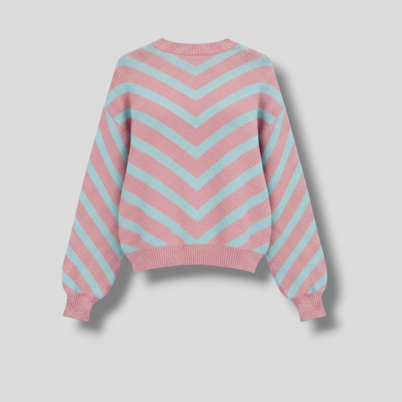 Chevron Jersey Blue Pink