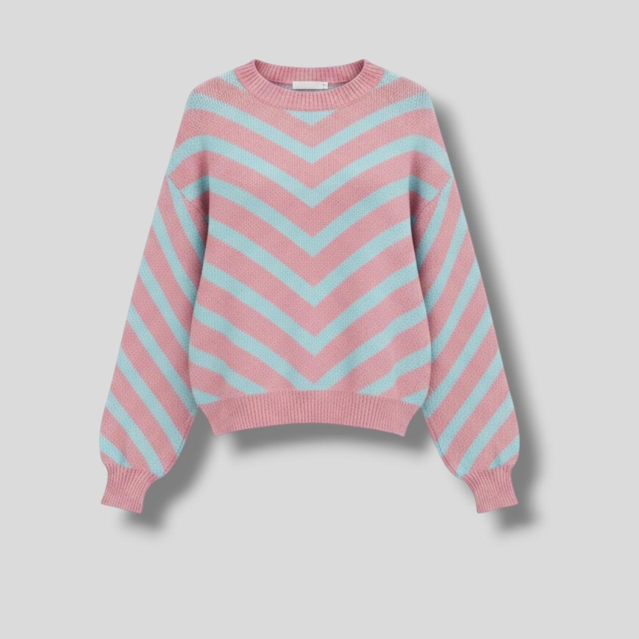 Chevron Jersey Blue Pink