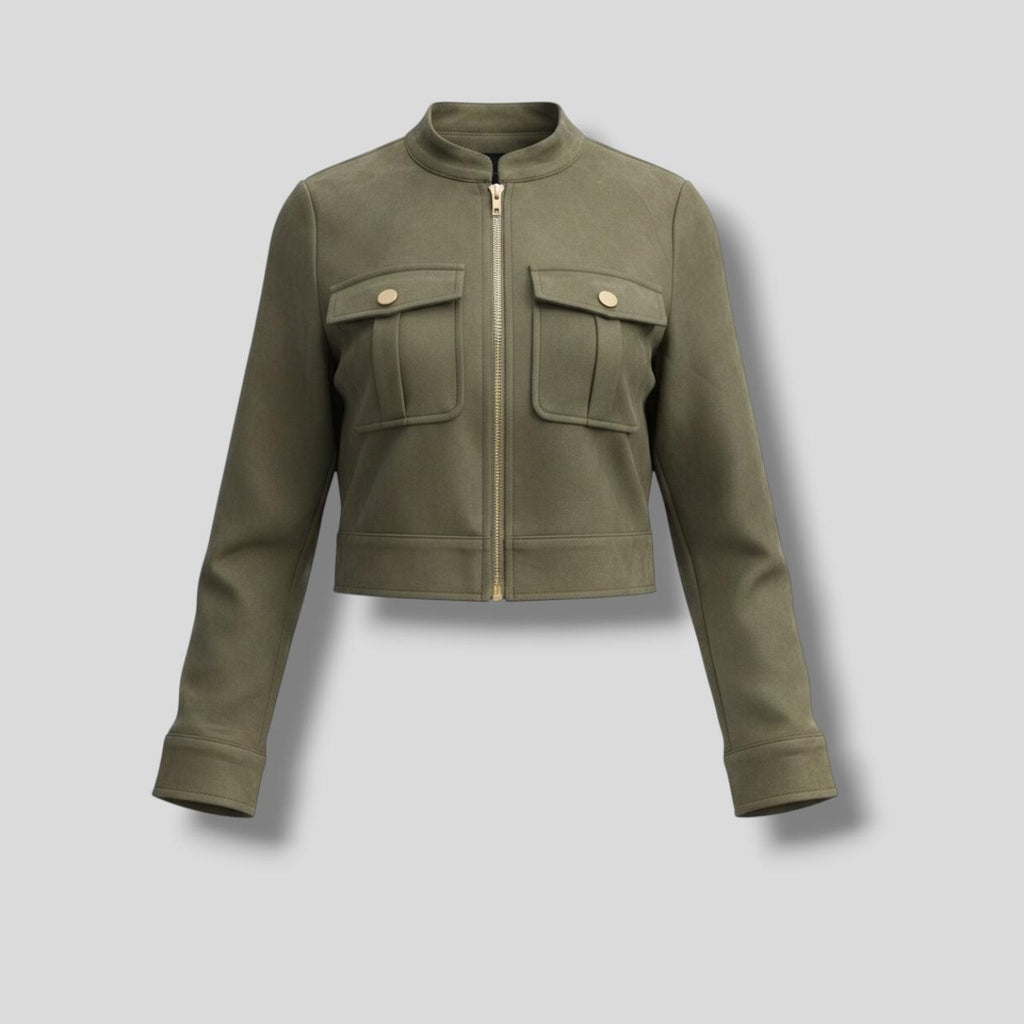 Military Jacket Olive Suede