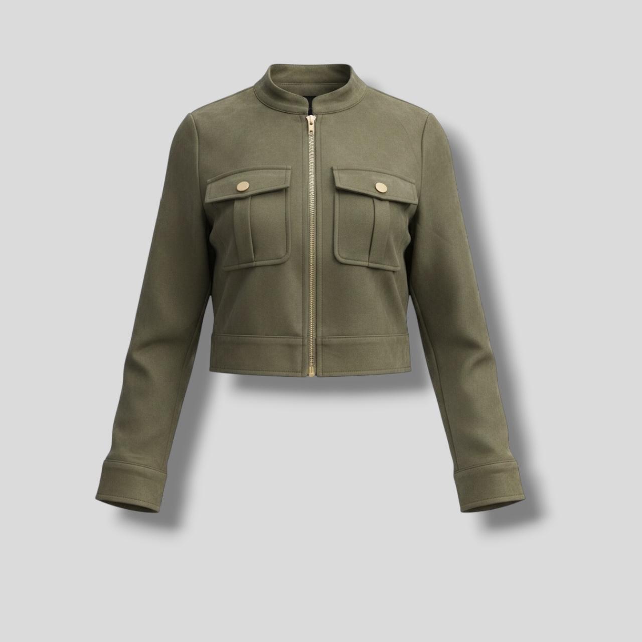 Military Jacket Olive Suede