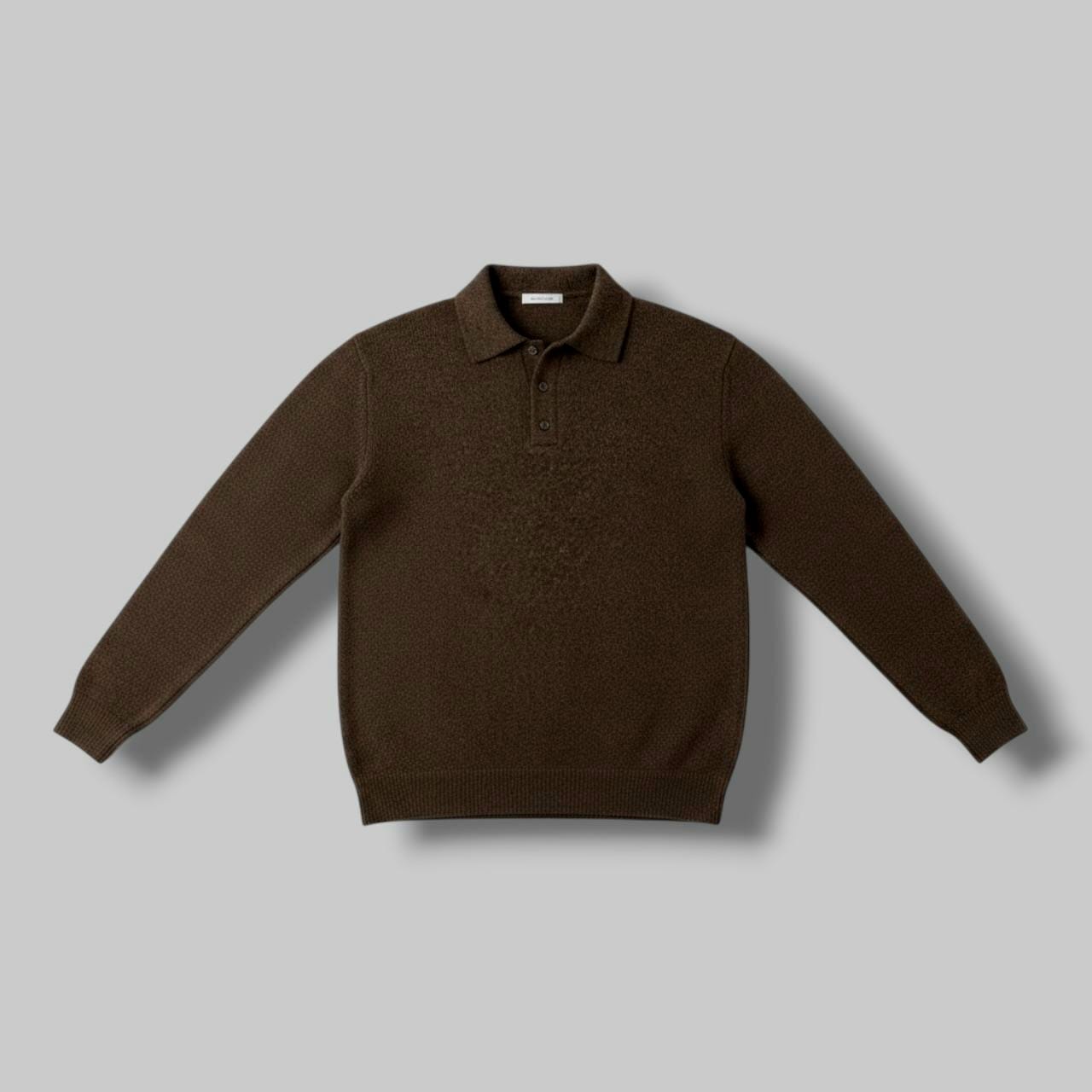 Knit Polo Coffee Brown