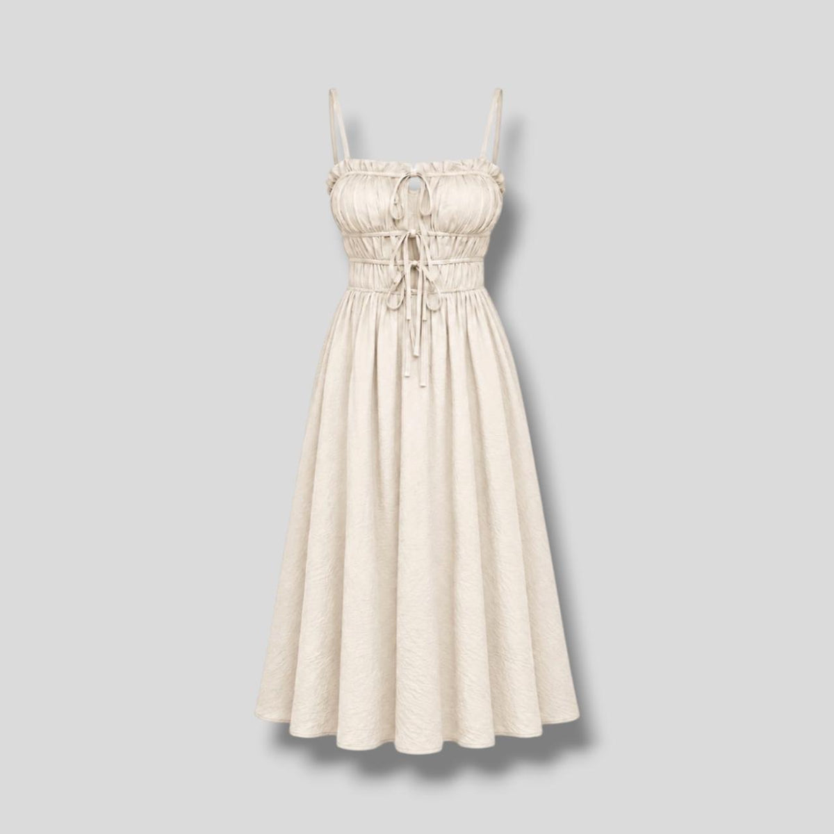 Shirred Dress Pearl White