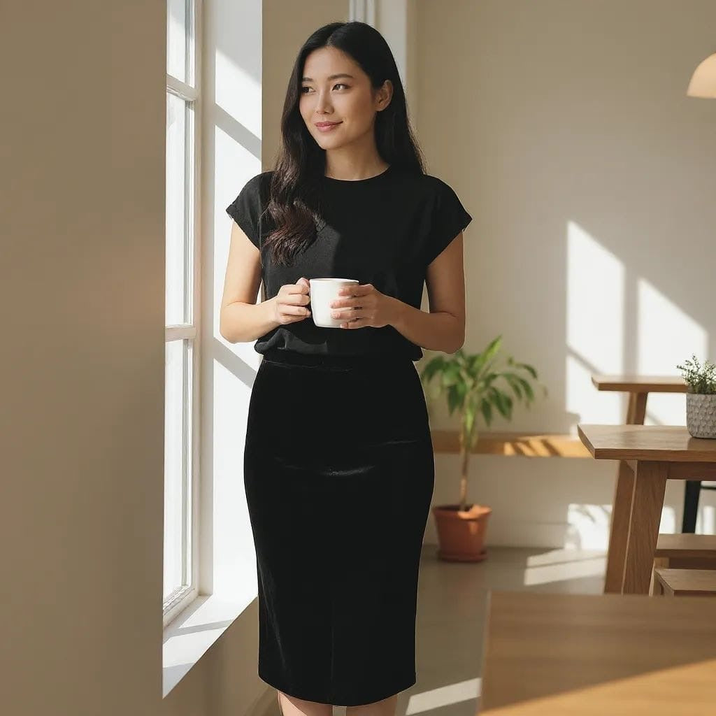 Tube Skirt Velvet Black Hiding Bella