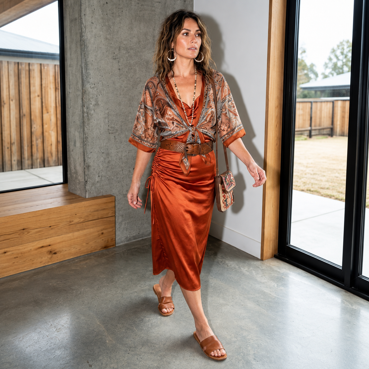Cami Dress Satin Copper